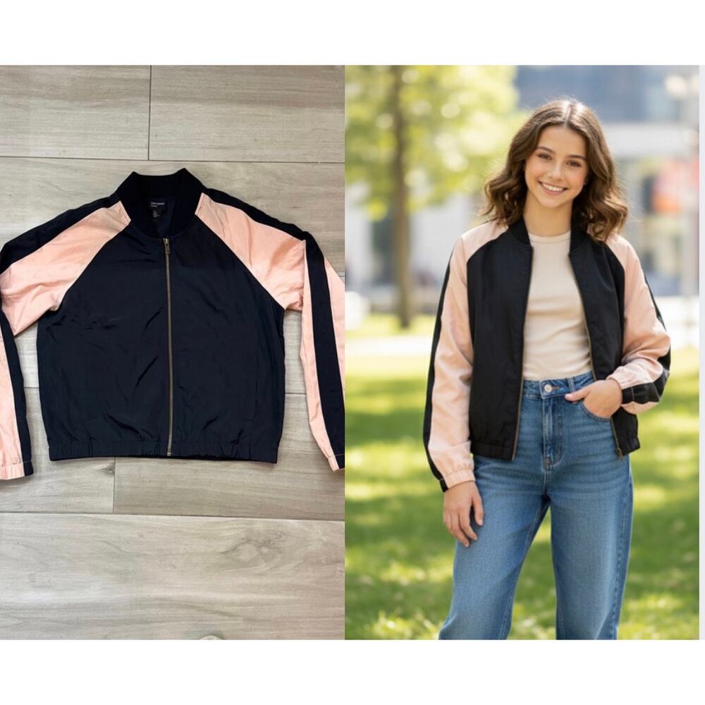 Minimalist Black Lightweight Utility Streetwear Bomber Jacket XS